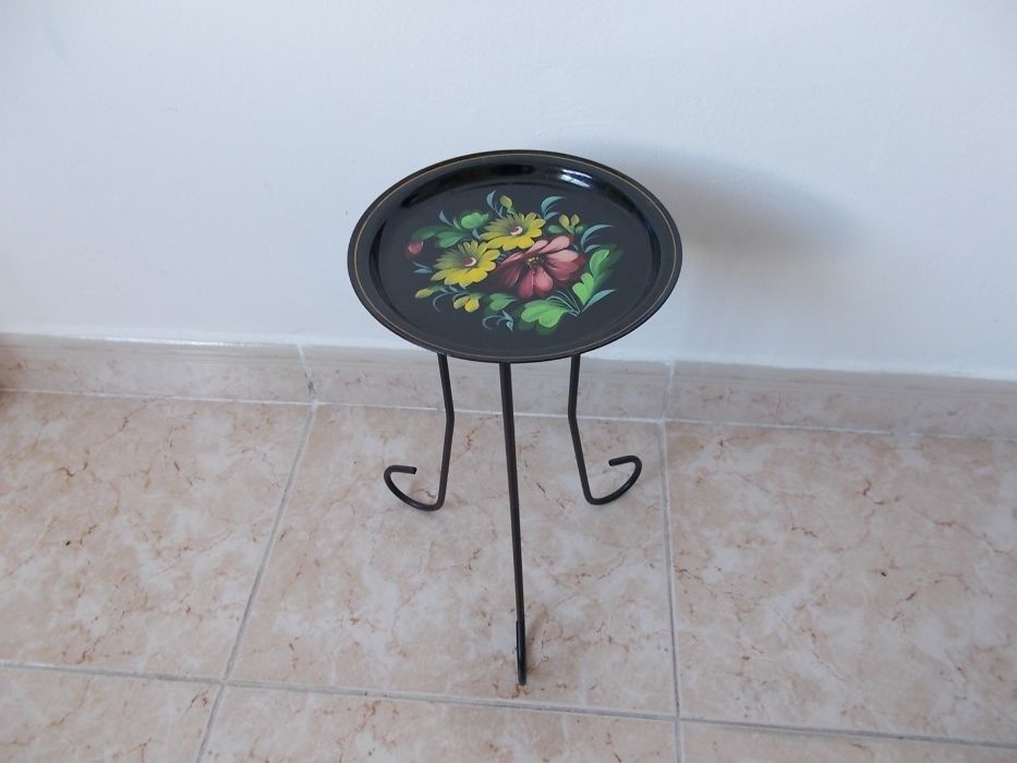 Bandeja Vintage Floral Metal Russa Yeha85kon Khokhloma c/suporte