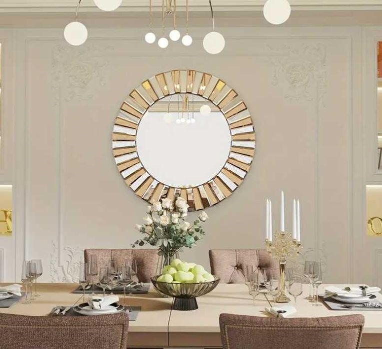 Dwa NOWE lustra okrągłe piękne glamour z dodatkiem złota