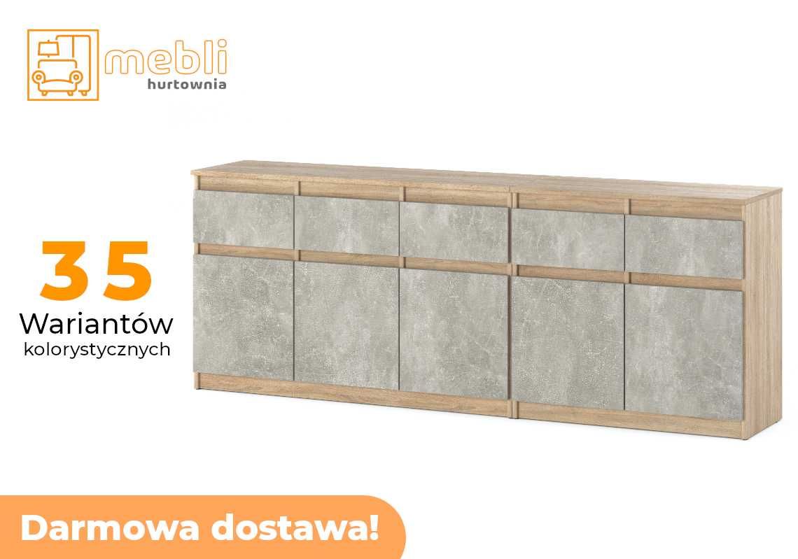 Nowoczesna Komoda Best Oleksa 200cm z Szufladami 5D/5SZ Do Salonu