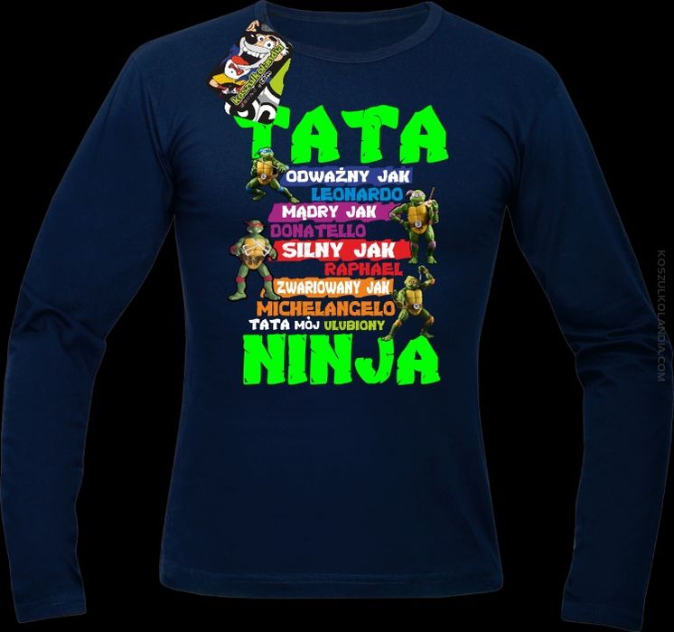 Tata Odważny jak Leonardo Żółwie NINJA Turtles - Longsleeve męski hit