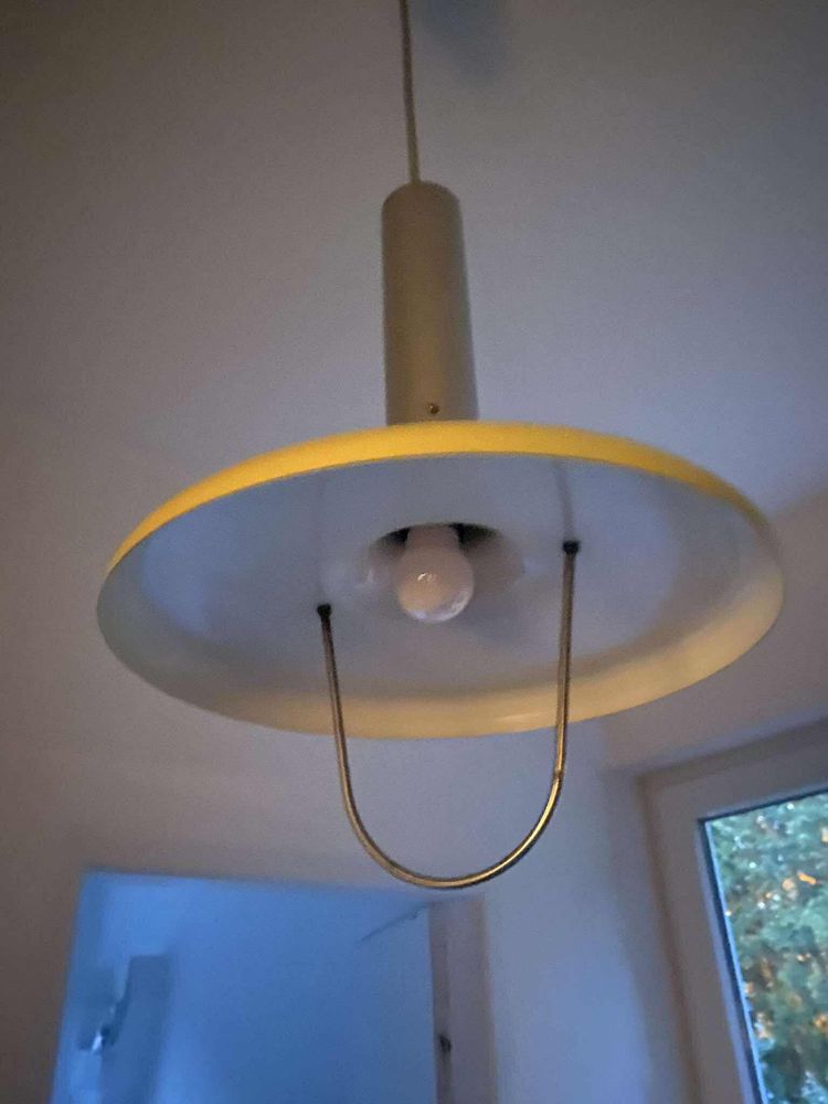 Polam żółta lampa vintage prl