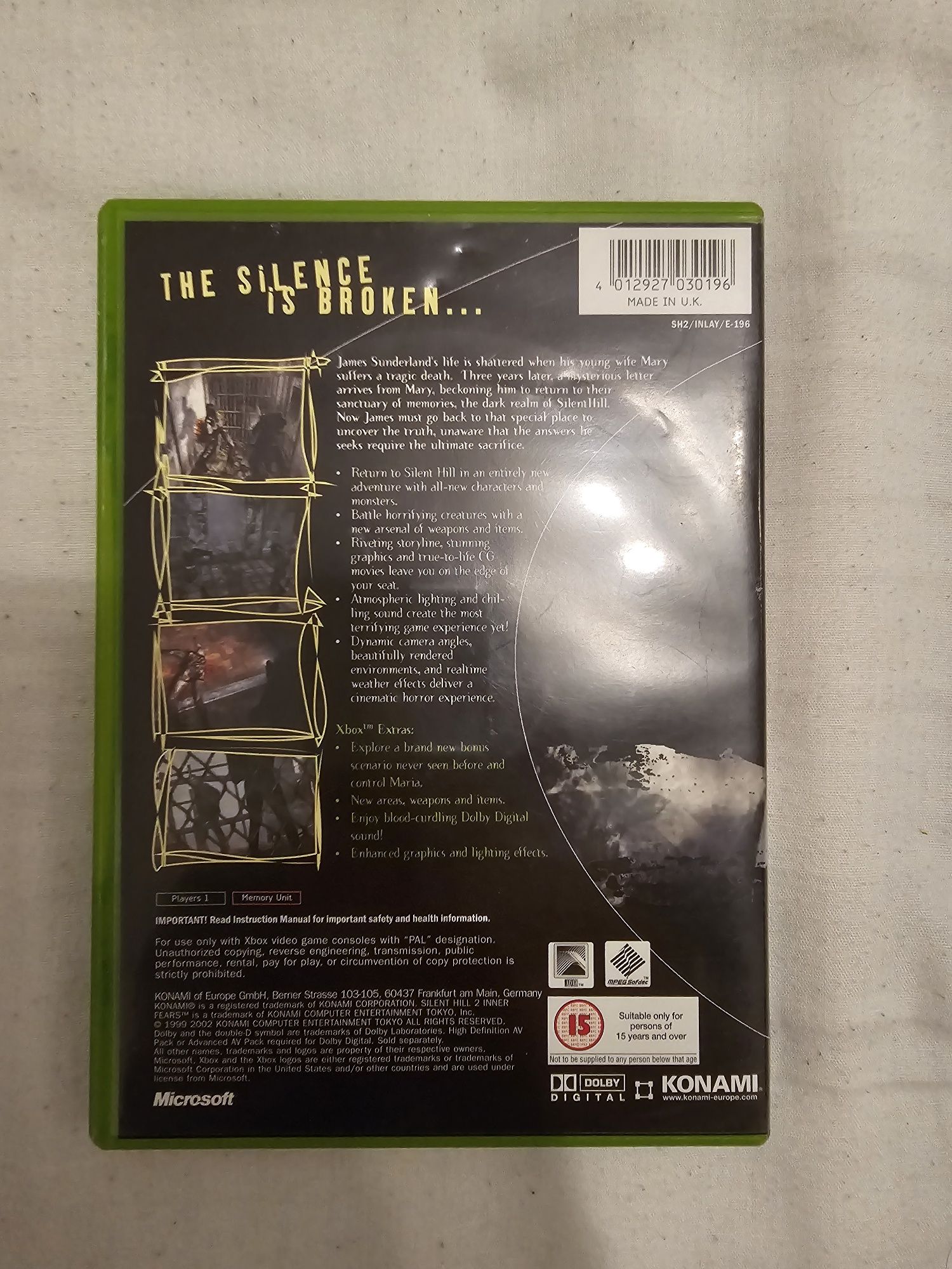 Silent Hill 2 Inner Fears Xbox komplet