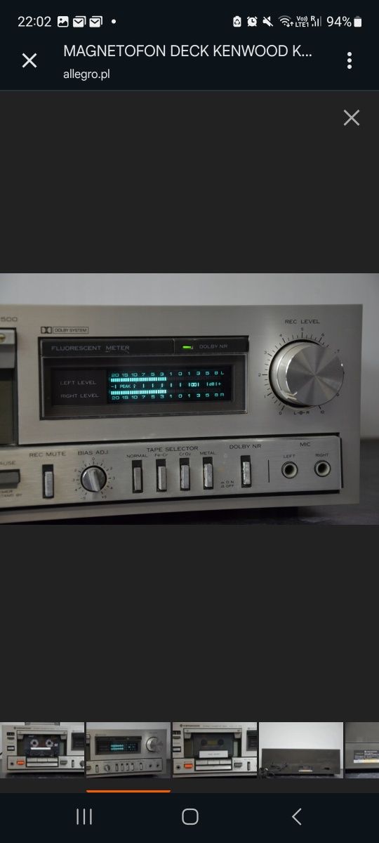 KENWOOD KX-500 Magnetofon Deck SUPER OKAZJA Silver