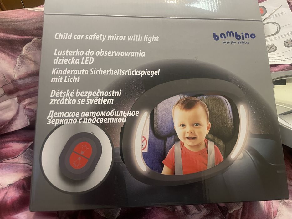 Lusterko z pilotem do obserwacji dziecka z podswietleniem LED