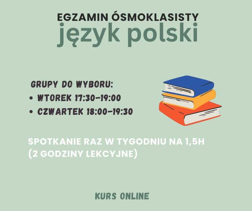 Korepetycje język polski egzamin ósmoklasisty online