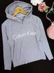 D52 Dresowa bluza damska Calvin Klein kaptur szara cienka M 38