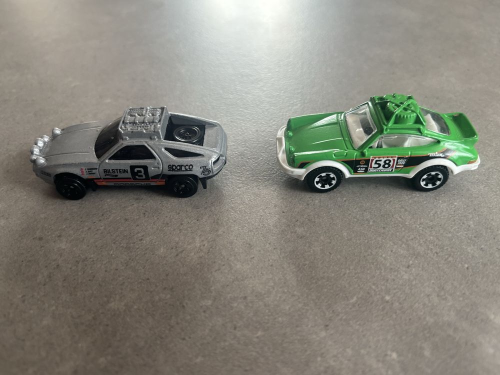 Resoraki Matchbox Hot Wheels 2X Porsche 911 Rally i 928 Safari rajdowe