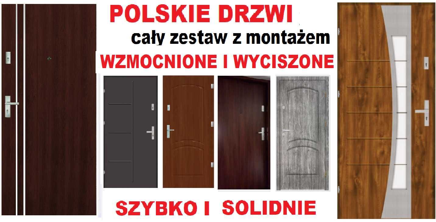 Drzwi wejściowe ZEWNĘTRZNE do mieszkania w BLOKU-domu Z MONTAŻEM