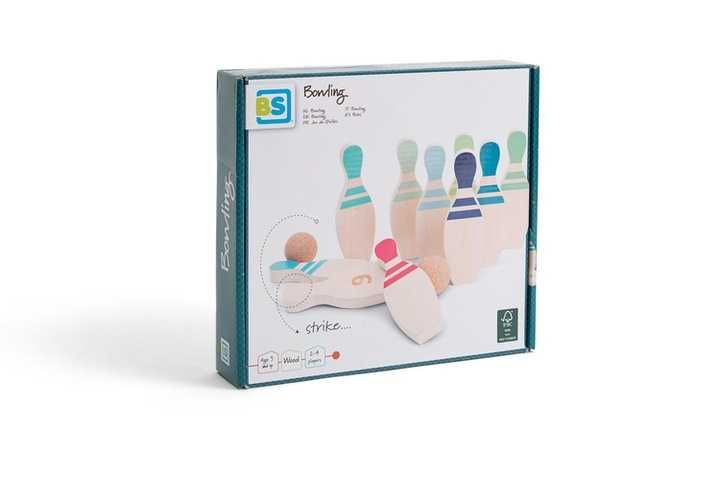 BS Toys Drewniane kręgle Cyferki, dla dzieci od 3 lat 2-4 gracze GA463