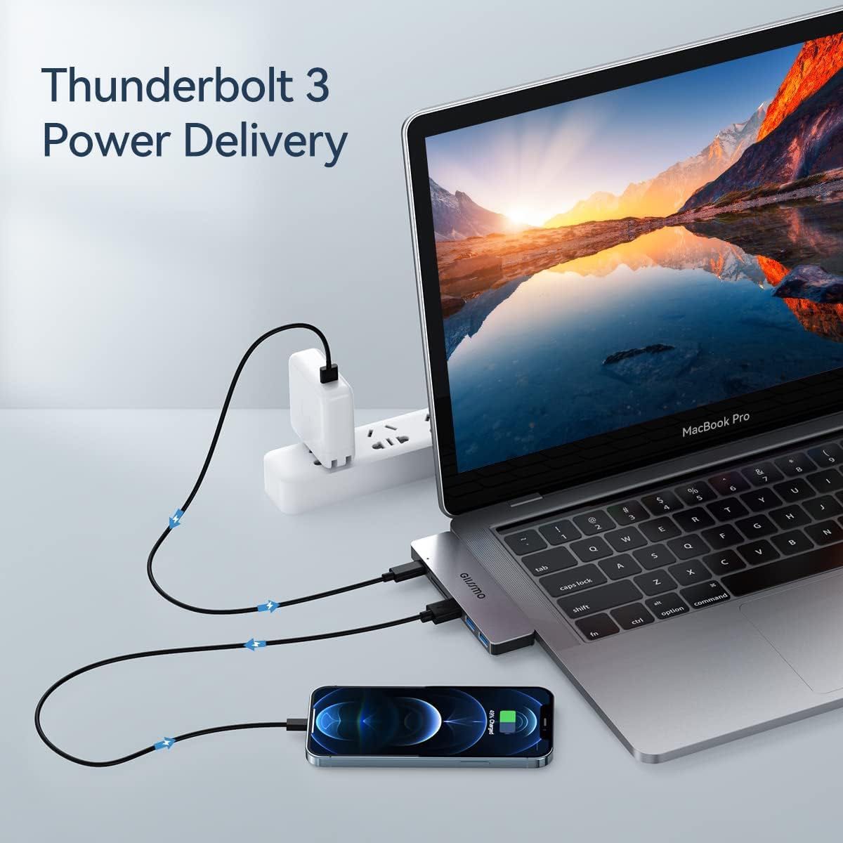 Adapter do MacBooka, hub USB C z Thunderbolt 3, 7 różnych portów