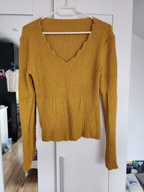 Sweter damski 38 musztardowy