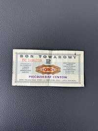 Bon towarowy 50 centów 1969 rok