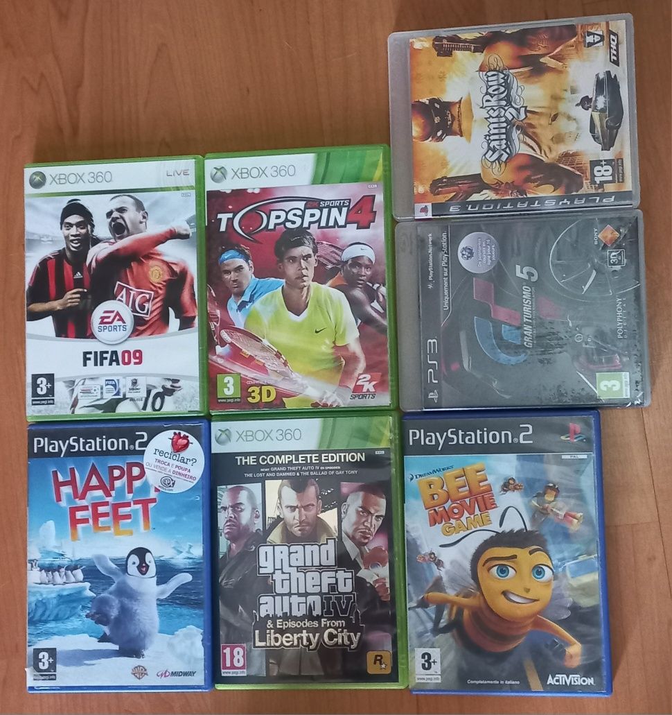 Conjunto de 7 jogos Playstation 2/3/Xbox 360
