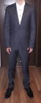 Garnitur Adriano Damiani szary r. 46 L na 182 cm