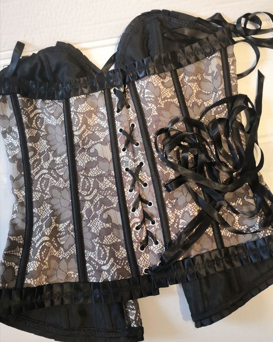 Gorset Spandex sznurowany z tyłu z przodu haftki