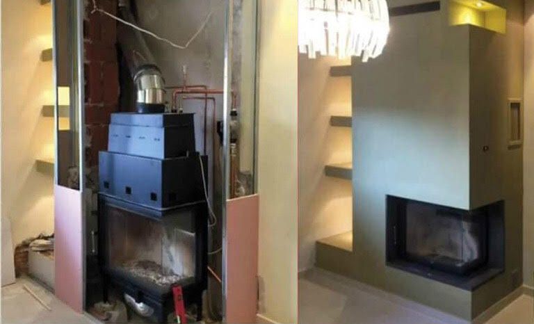 Каміни топки з водяним контуром.Водяним теплообмінником.Продаж,монтаж.