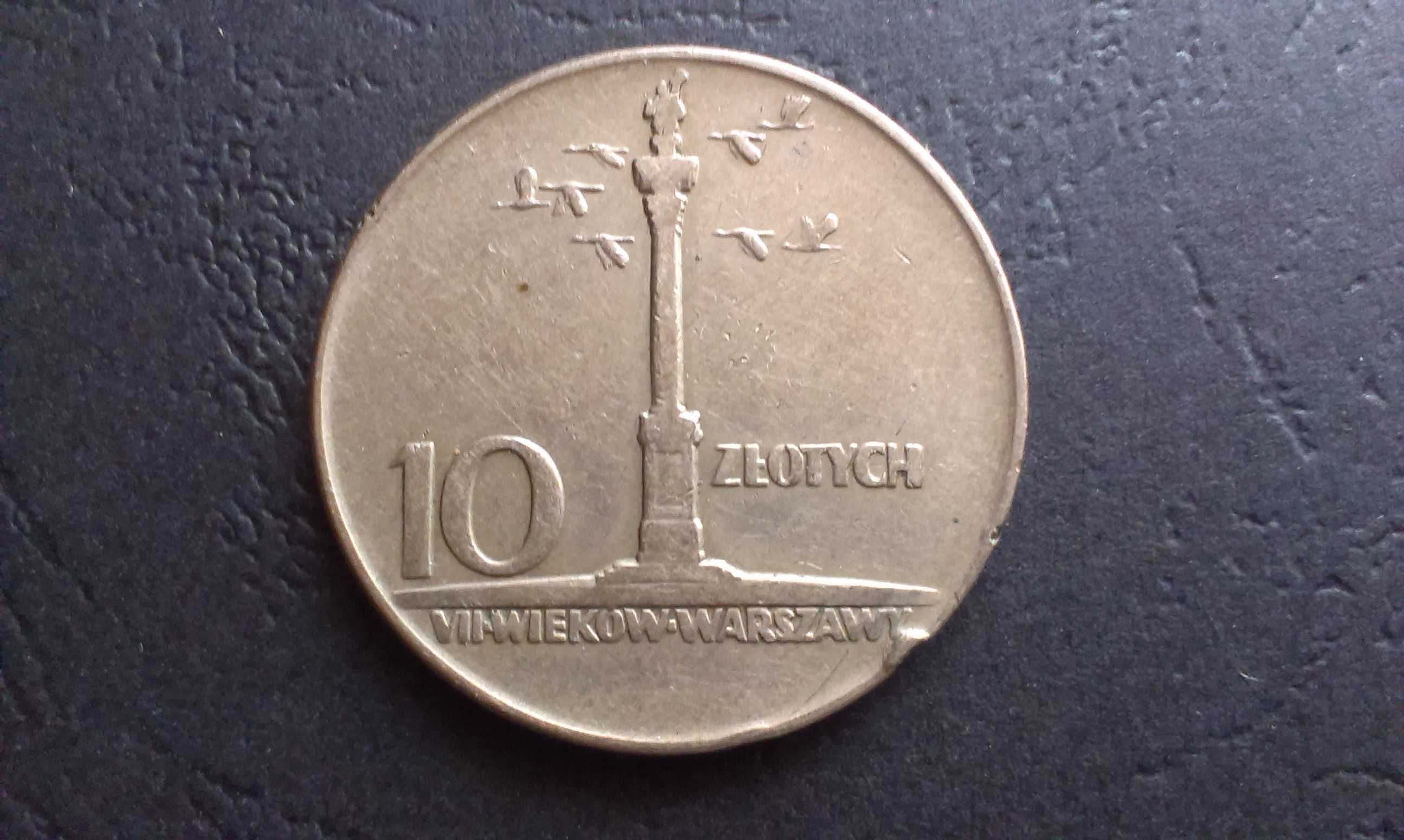 Moneta 10 złotych Kolumna Zygmunta 1965 rok.