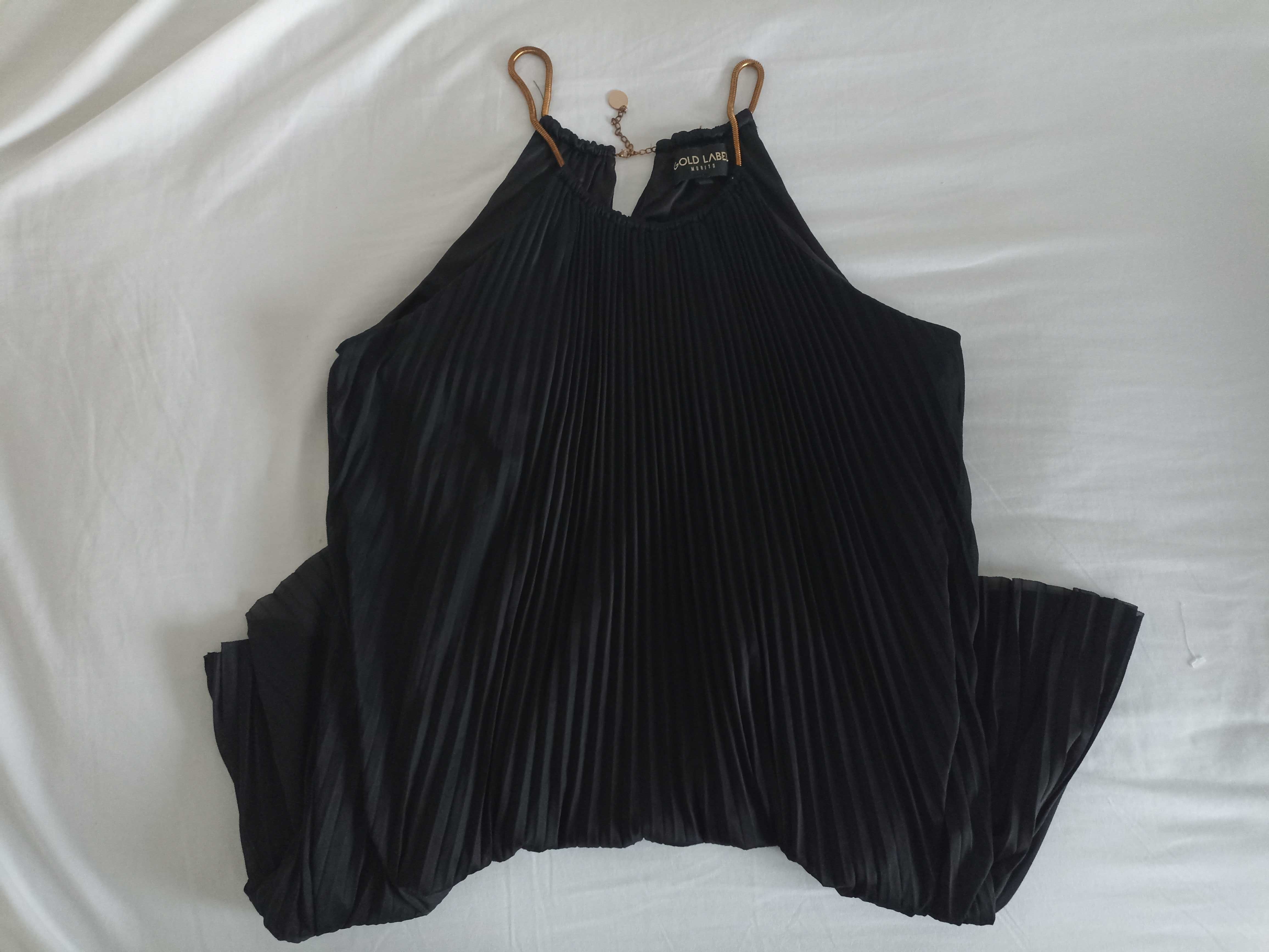 Czarna plisowana sukienka Mohito r. 40 gold label