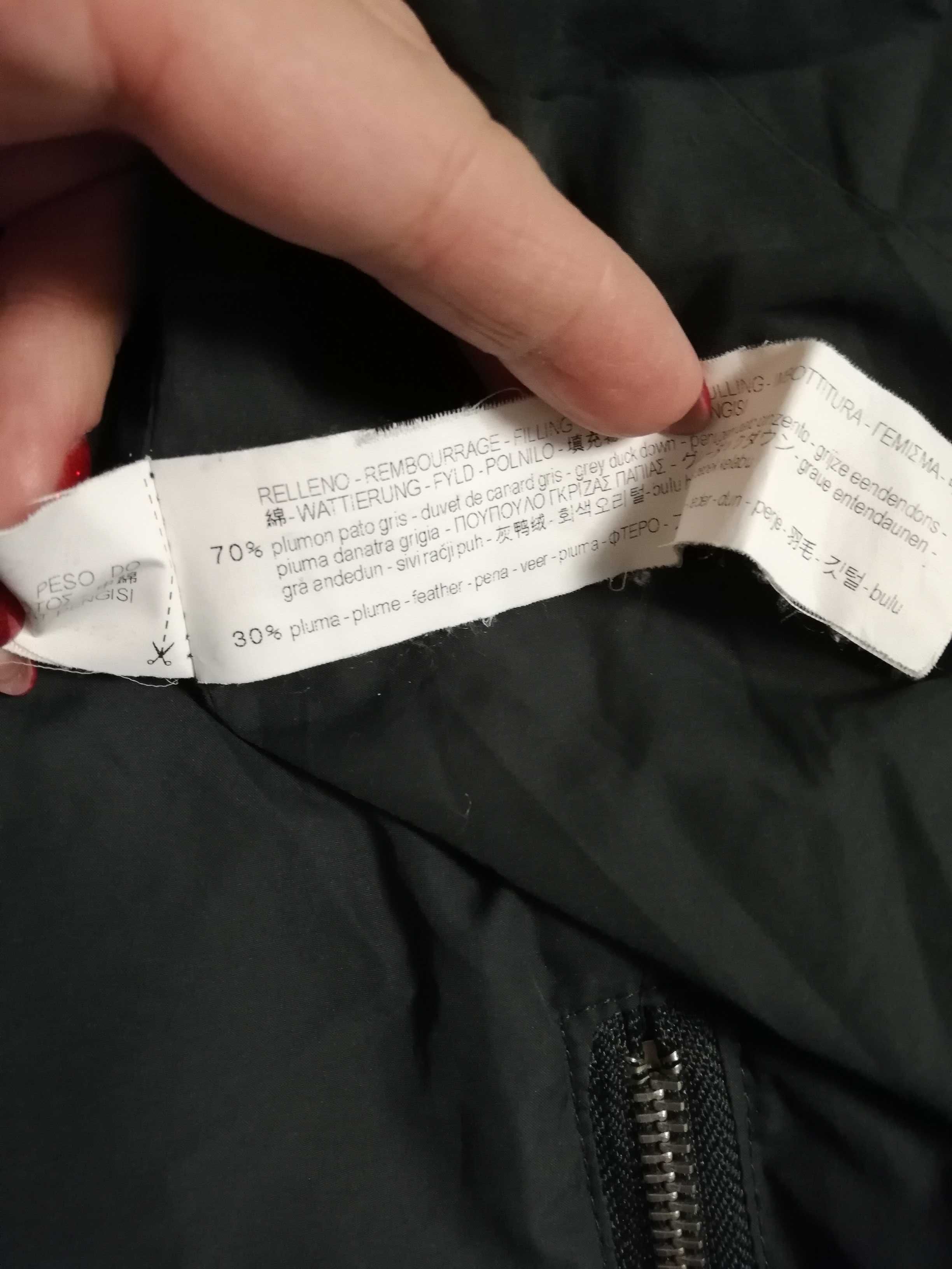 parka puchowa Zara S M 36 38 zielona płaszcz puchowy Zara S M 36 38