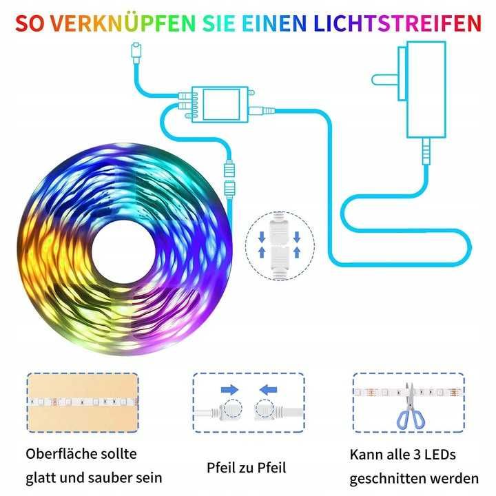 Taśma LED Ksipze 5m z Pilotem RGB