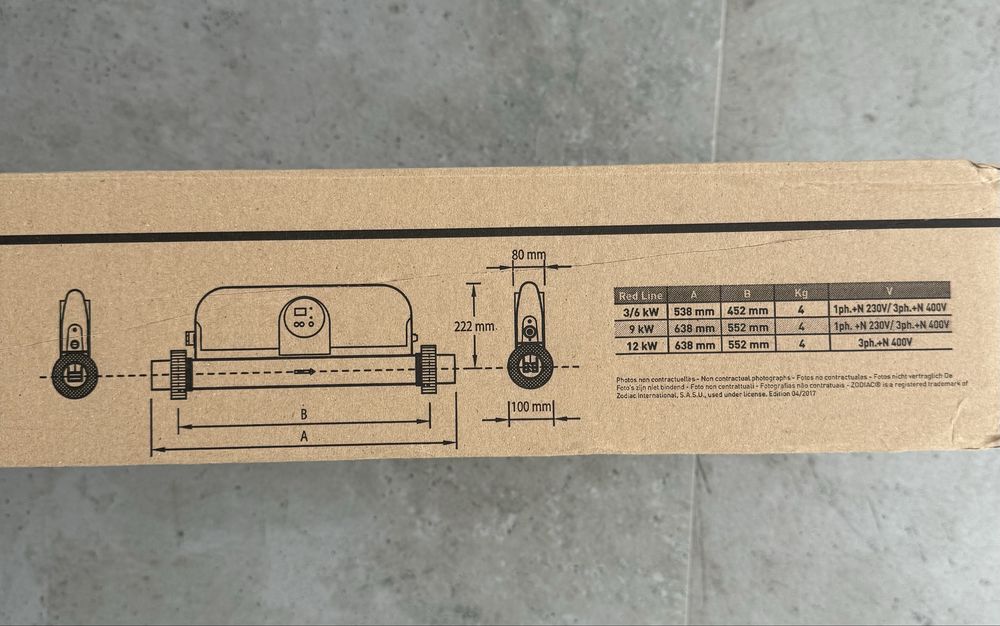 Aquecedor elétrico Zodiac RedLine 12 kW para piscina