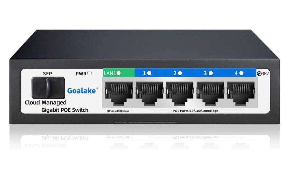 Керований POE комутатор GoaLake 1000Mbps 5+1+1 Ports