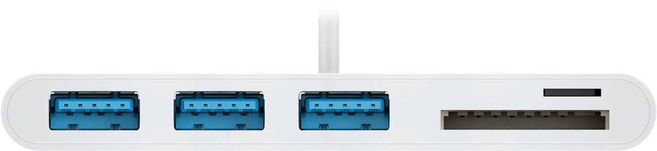 HUB USB-C Adapter 3x USB-A 3.0 SD/MMC microSD MacBook Pro / Smartfony