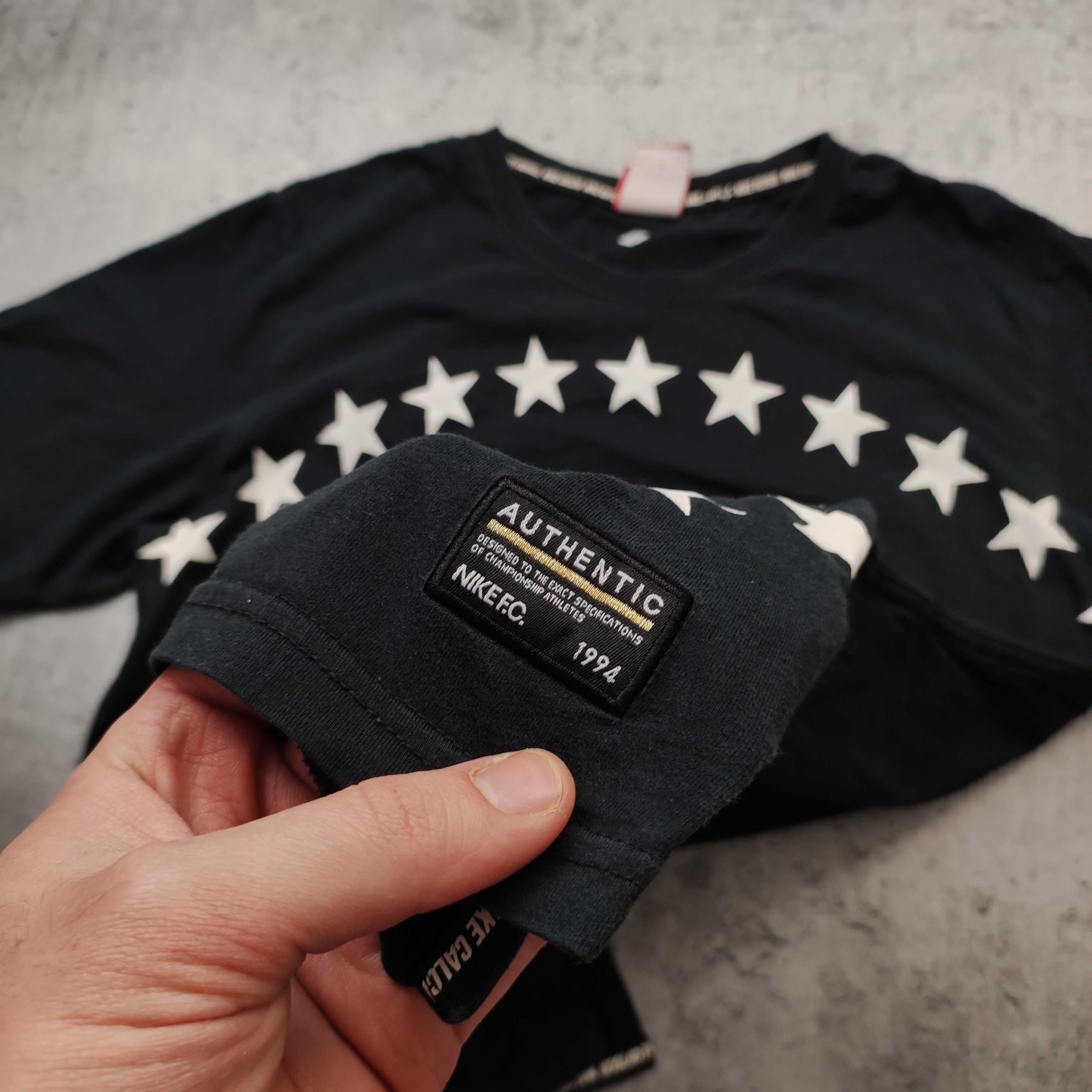 MĘSKA Koszulka PREMIUM Nike Gwiazdy Bawełna Logo Czarna Authentic