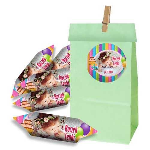 KRÓWKI reklamowe Z LOGO w torebkach zielonych 50kpl projekt ekspresowo