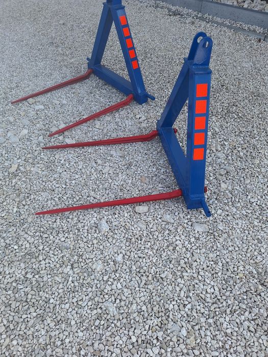 Widły do transportu bel , zęby kute, na tył ciągnika,  na TUZ do bel