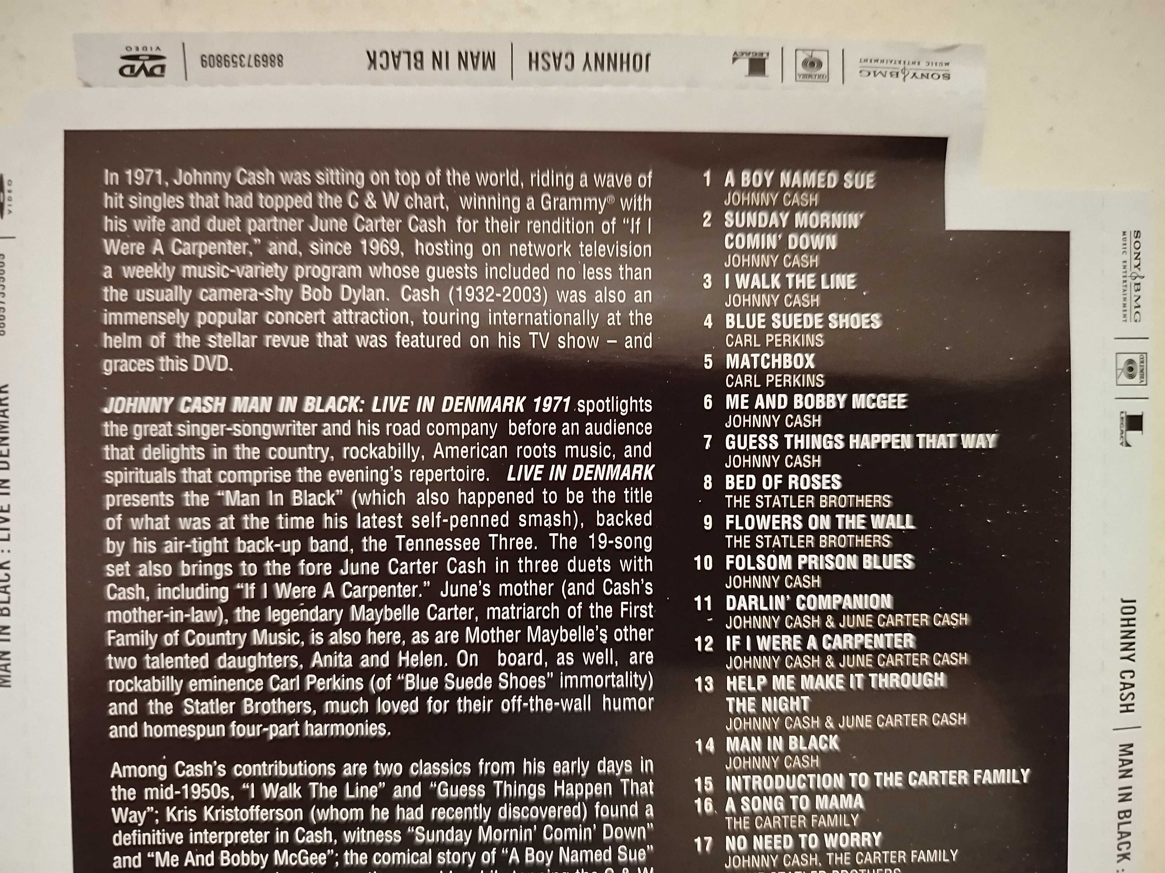 Johnny Cash Man in black Live in Denmark DVD