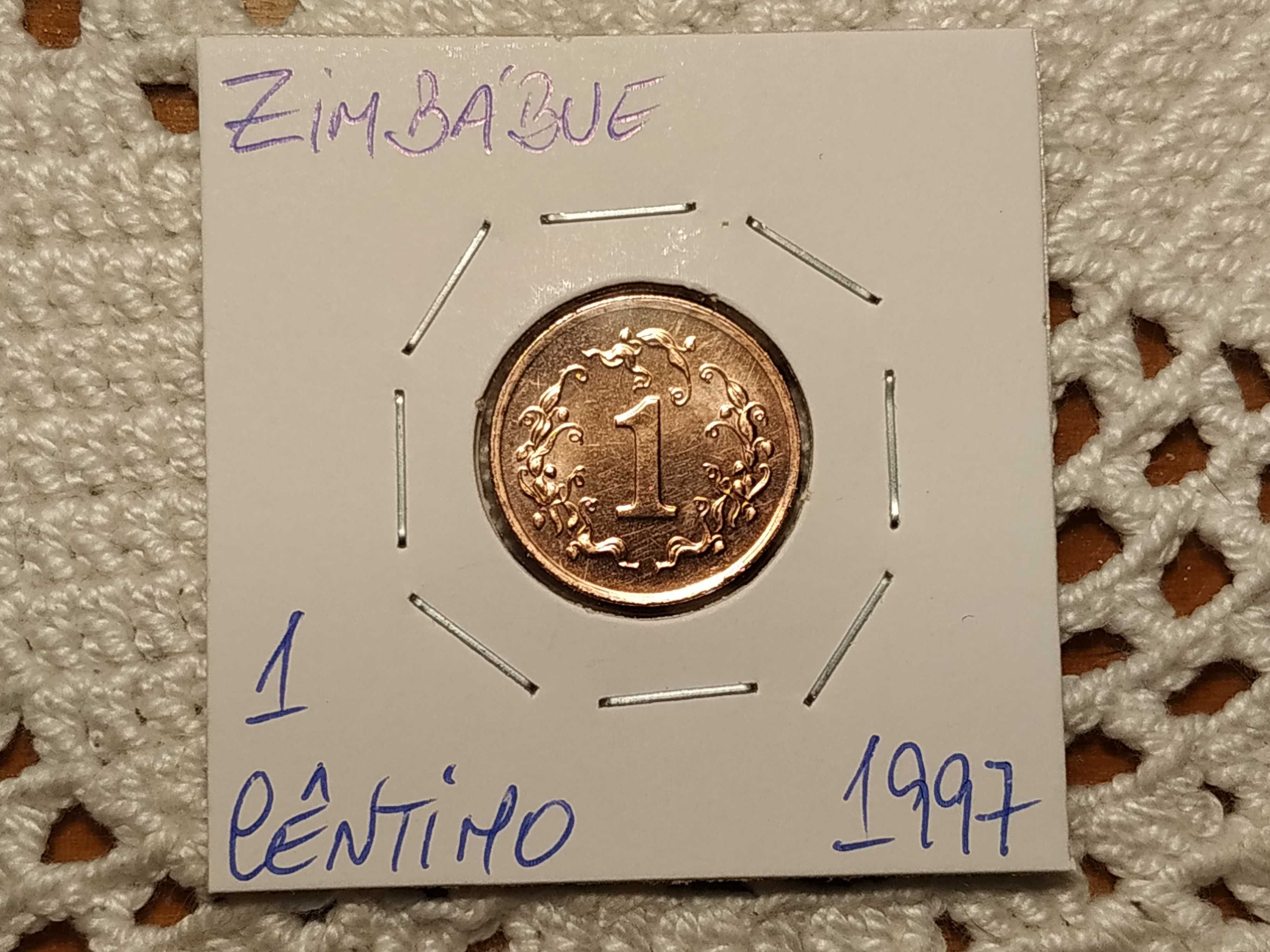 Zimbábue - moeda de 1 cêntimo de 1997 (animais)