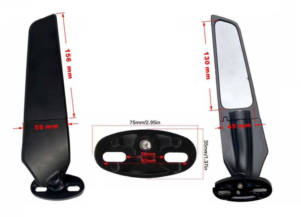 Espelhos aerodinâmicos universais