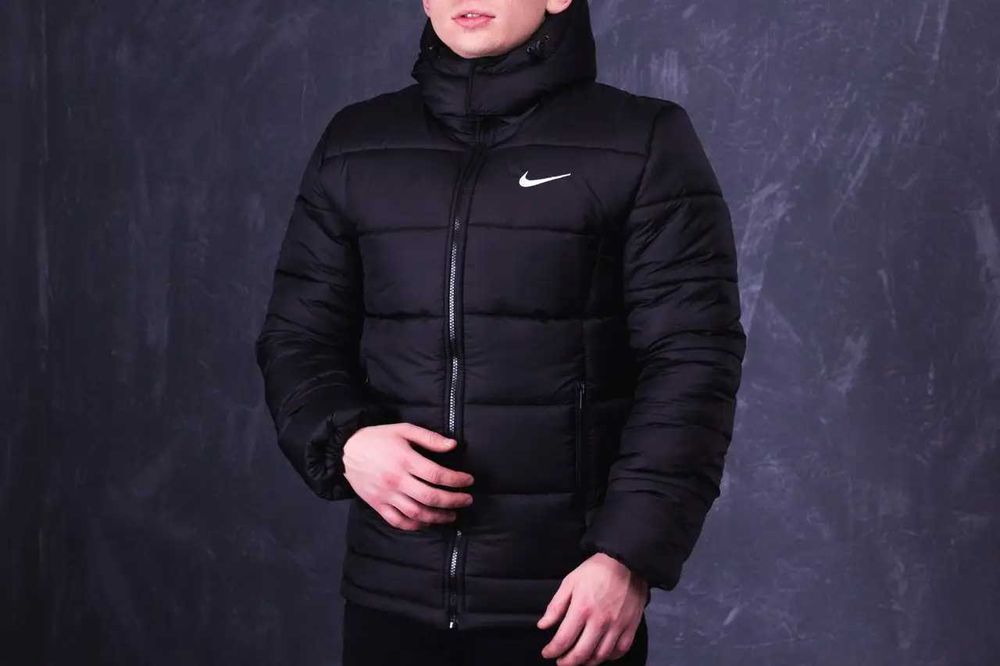Куртка чоловіча зимова Nike до -25°С тепла з капюшоном пуховик найк