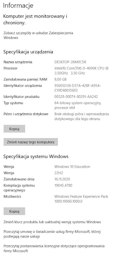 Komputer do pracy i gier. Intel, GeForce.