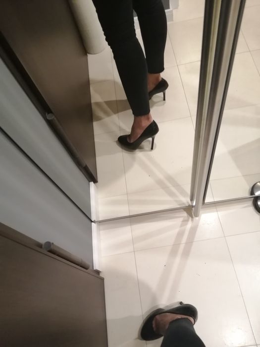 buty szpilki czarne ze wzorem rozmiar 41