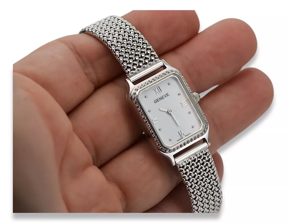 Zegarek z białego złota 14k damską z BRYLANTAMI lwd055wdw&lbw003w Wr