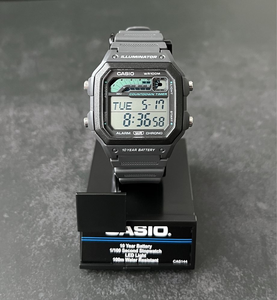 Годинник наручний Casio WS-1600H-1A новий оригінал великий вибір