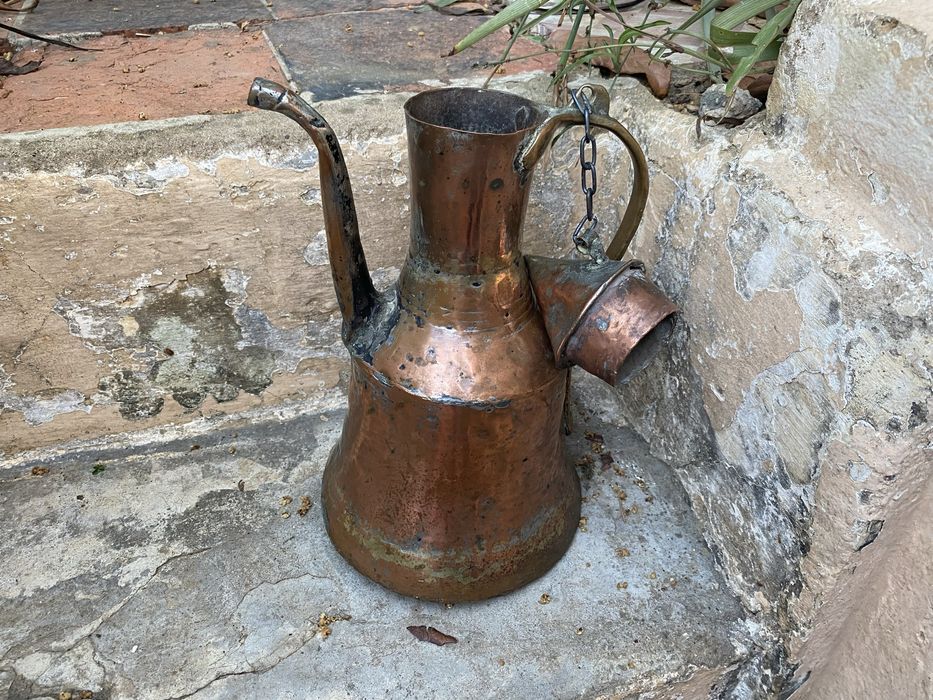 Chaleira grande cobre artesanal polido