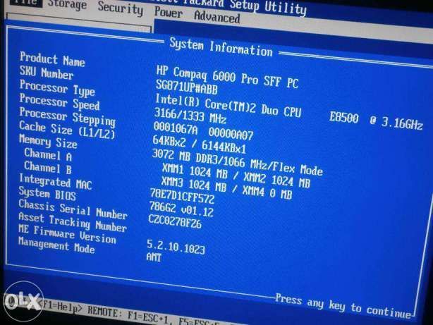 Komputer HP 6000 SFF C2D 2 x 3.16GHz/3072GB/250GB