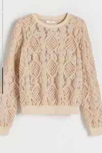 Bluza sweter z koronka Reserved roz L