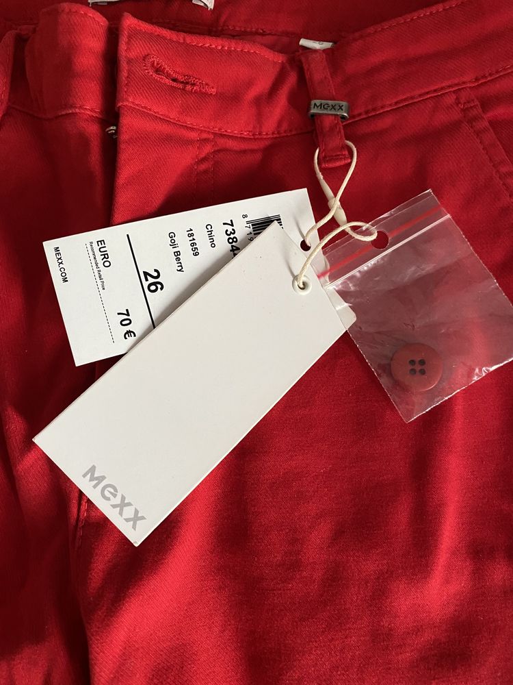 Spodnie Mexx czerwone rozmiar 26 nowe z metkami
