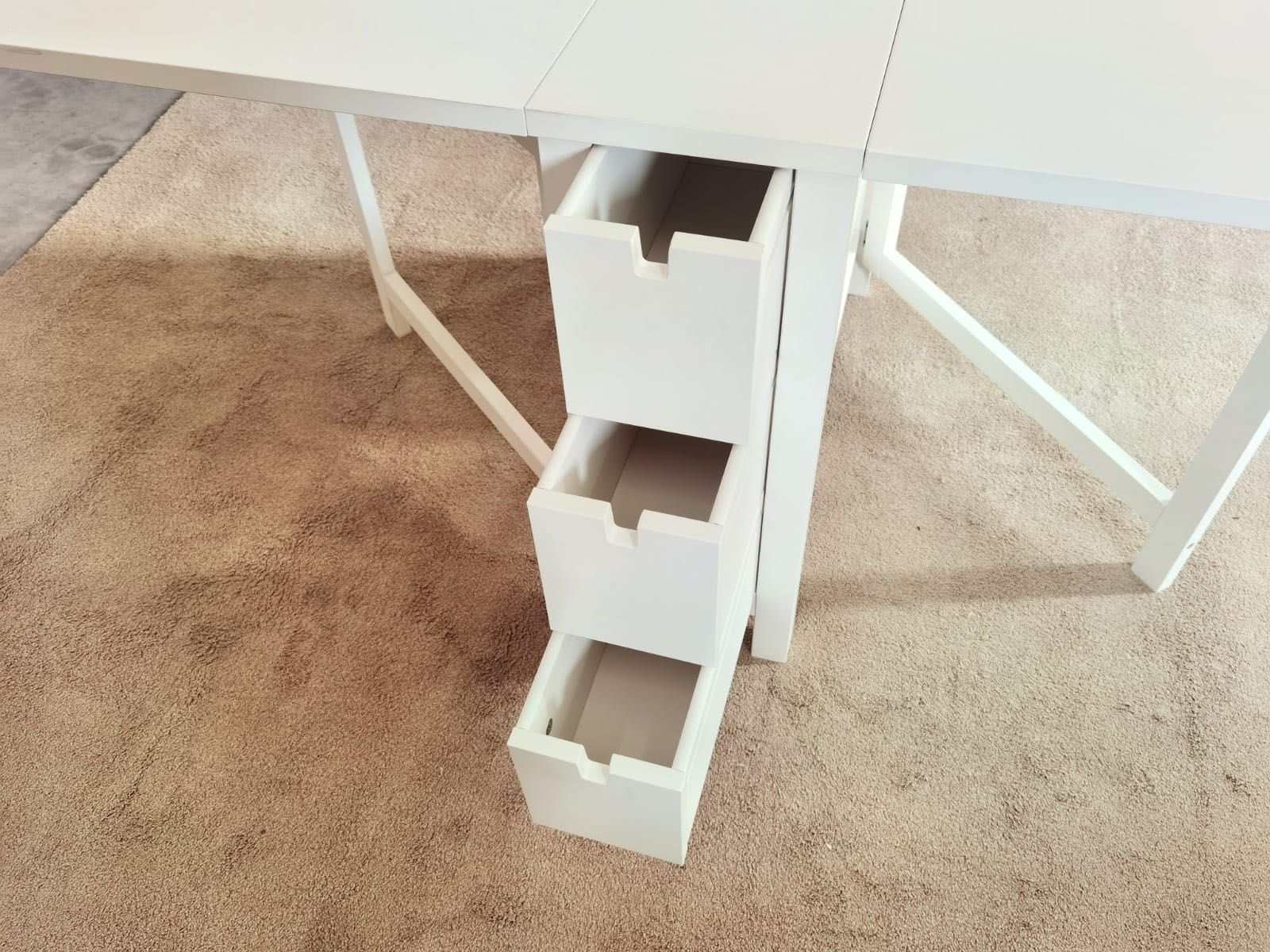 NORDEN Mesa abas rebatív/pernas articul, branco, 26/89/152x80 cm