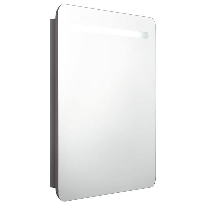 Vidaxl Szafka Łazienkowa Z Lustrem, Led, Szara Z Połyskiem 60X11X80 Cm