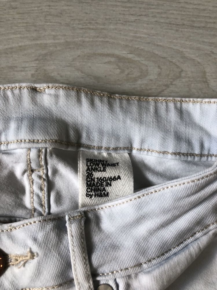 Skinny джинсы H&M,XS-S, светлые узкие джинсики, летние скинни брюки