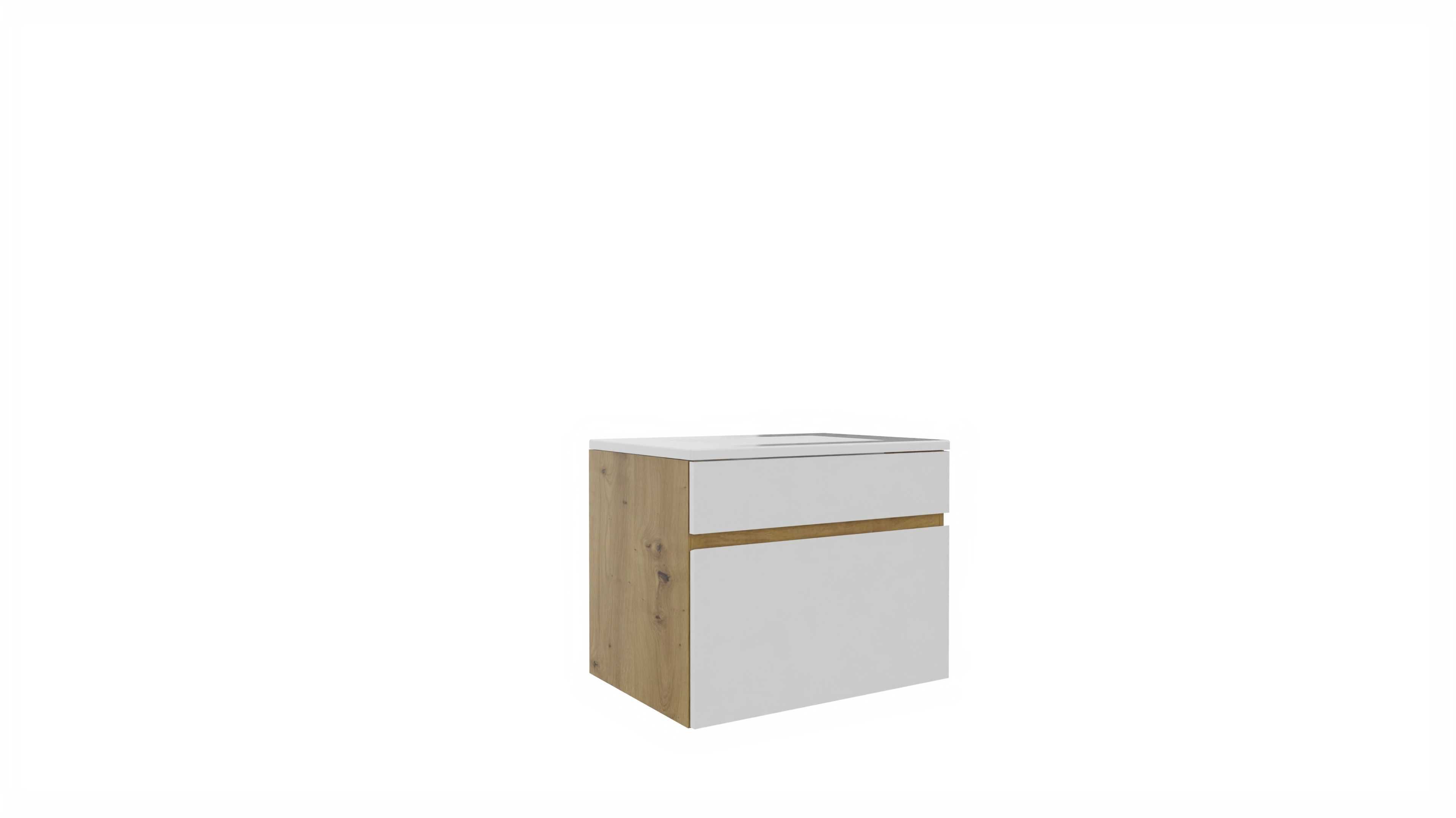 Zestaw szafka pod umywalkę z umywalką Stella 50 DĄB ARTISAN/BIAŁY
