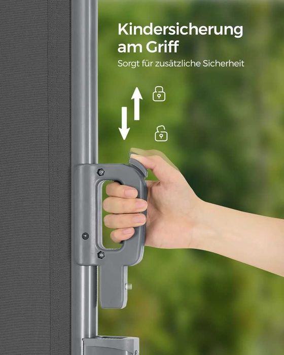 Markiza boczna 180 x 300 cm antracyt Songmics