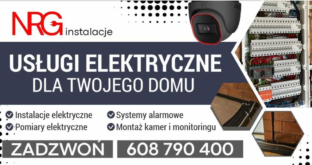 Montaż instalacji elektrycznych, systemów kamer i alarmów, pomiary