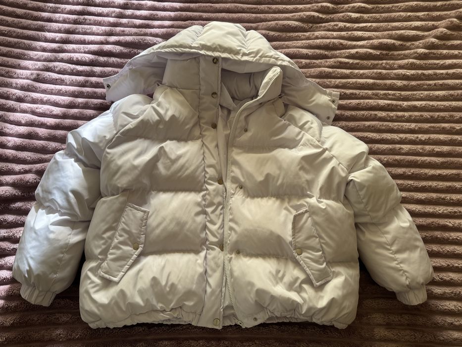 Пуфер білий зима