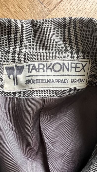 Marynarka damska oversize prl retro szara kratka